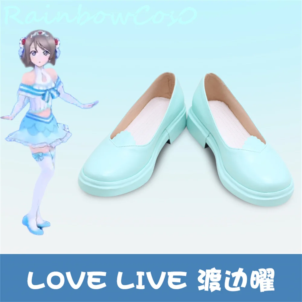 

Люблю жить LoveLive!Саншайн!! Aqours Watanabe Обувь для косплея Сапоги Игра Аниме Карнавал Вечеринка Хэллоуин Рождество РадугаCos0 W2334