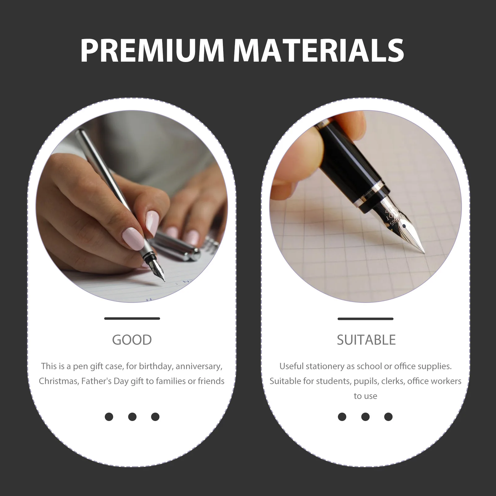 

Cowhide Pen Set Cover Small Pencil Case Aesthetic Pouch Vintage for Women Coffee Fountain Organizer Slim Office