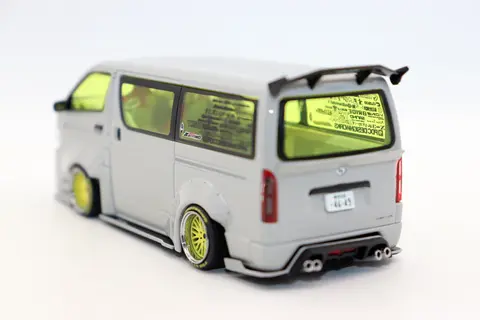 Matel Models Hobby 43 1/43 Skala Hiace Widebody Diecast Legering Leksaksbilar För Samlarpresent 10 best sales gjuten Hiac - №7