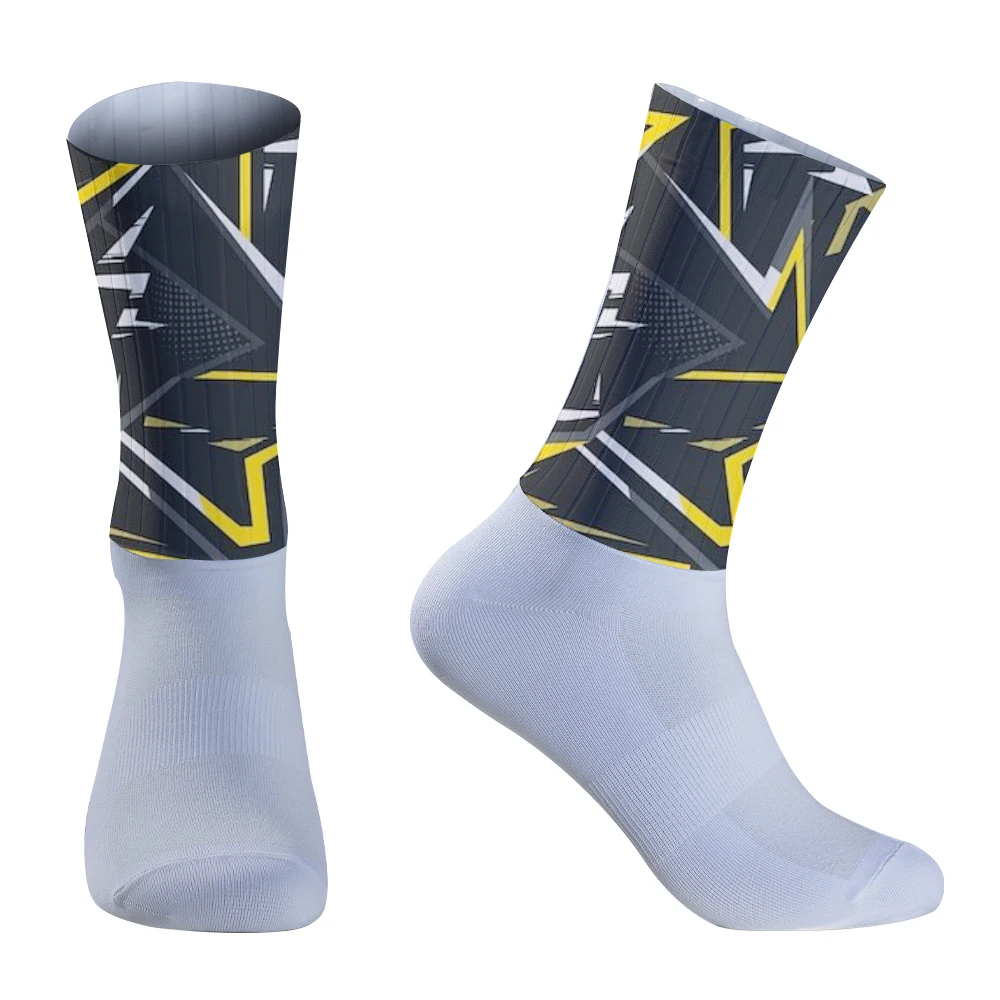 Chaussettes coordonnantes en silicone sans couture pour cyclisme, accessoire de sport pour vélo de route, nouvelle collection été 2024