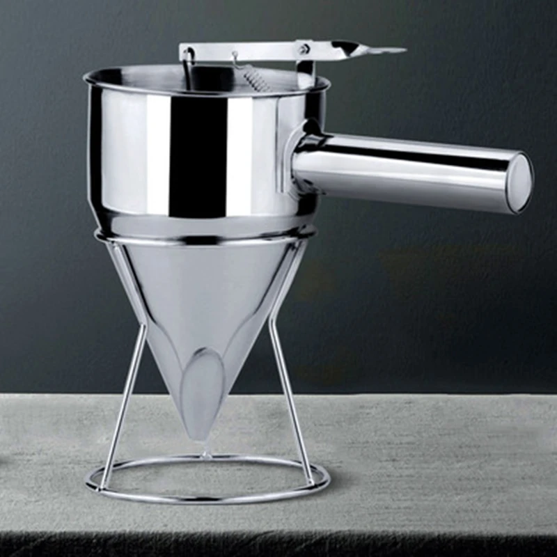Dispensador  masa  acero con estante, embudo para masa, dispensador para hornear magdalenas, herramientas  cocina