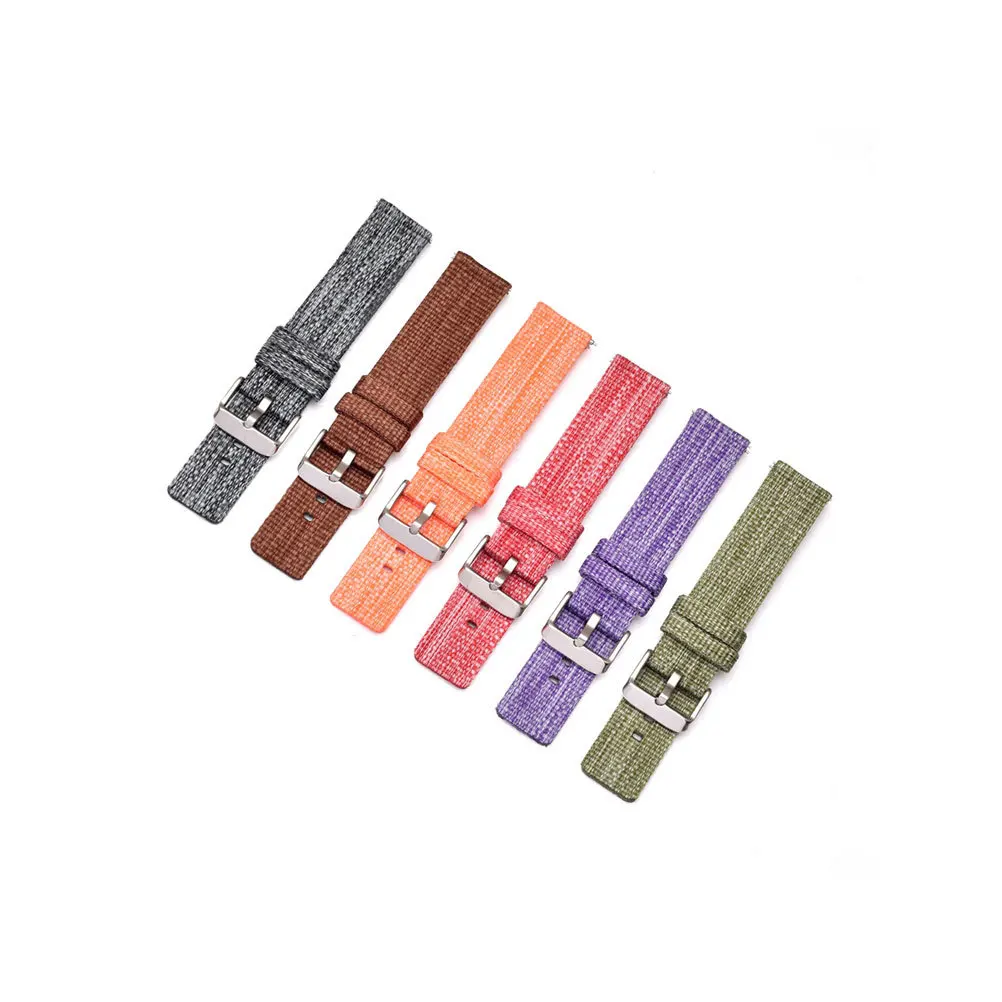

1pc Canvas Watch Band Wtach Replacing Strap Fashion Watchstrap Alternative Wrist Strap Compatible for Galaxy Watch Black