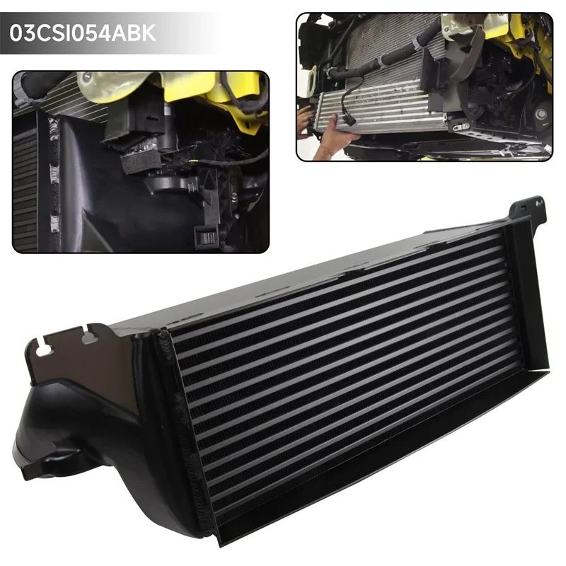 مسمار مبرد داخلي للمنافسة باللون الفضي/الأسود على ضبط الأداء لـ EVO1 Ford Mustang EcoBoost 2.3L 2015-2020 فضي/أسود