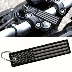 USA Flag American Flag Key Black Tag Keychains For Men For Car Motorcycles Keys Holder Keyring Fashion Jewelry Accessories