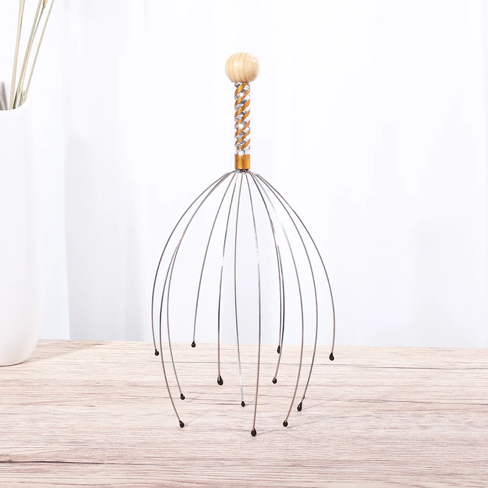 

6Pcs Scalp Massager Octopus Style Handheld Lightweight Stress Relief Tool Ergonomic Wooden Handle Multi Function Head Neck