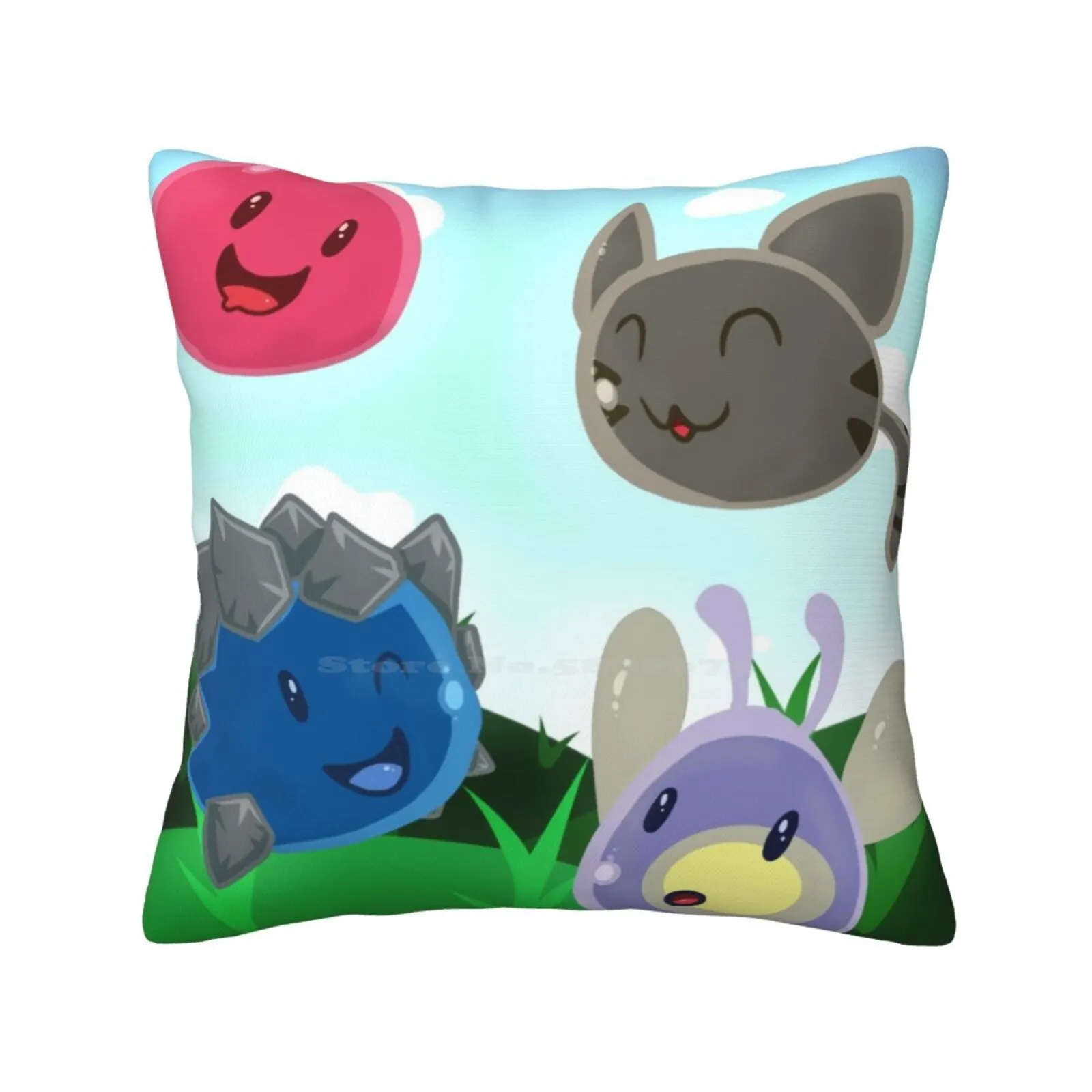 Slimes Funny Cute Decor Square Pillowcase Slime Rancher Slimes Cute Pink Slime Phosphor Slime Tabby Slime