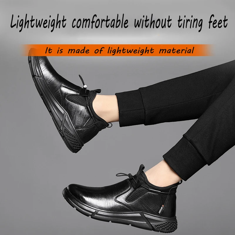 Work Shoes New Black Leather Shoes For Men Indestructible Steel Toe Safety Sneakers Anti Smashing Anti Piercing Male Footwear