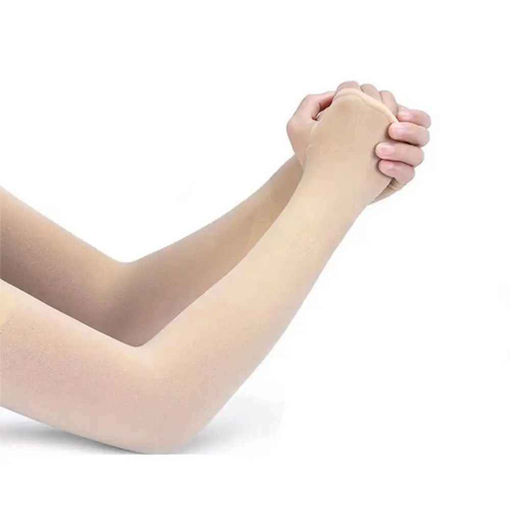 New Summer Cool Hand Sleeves Ice Silk Fingerless Long Sleeves Anti-Sunburn Anti-UV Arm Sleeve Women Men