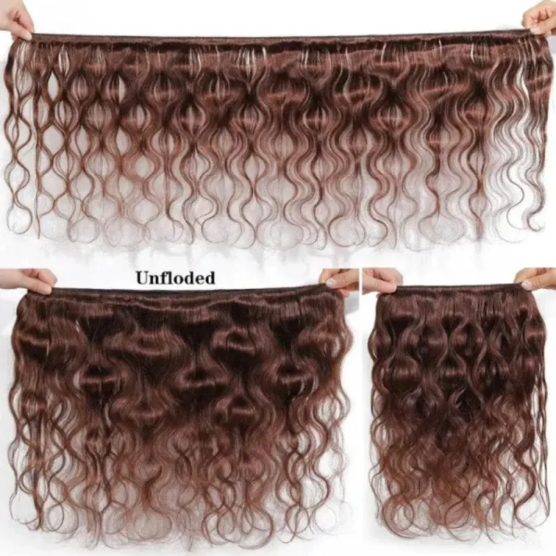 Human Hair Bundles Body Wave Brazilian 100% Unprocessed Human Hair Bundle #4 Chocolate Brown Weave Extensions 30 Inch For Woman