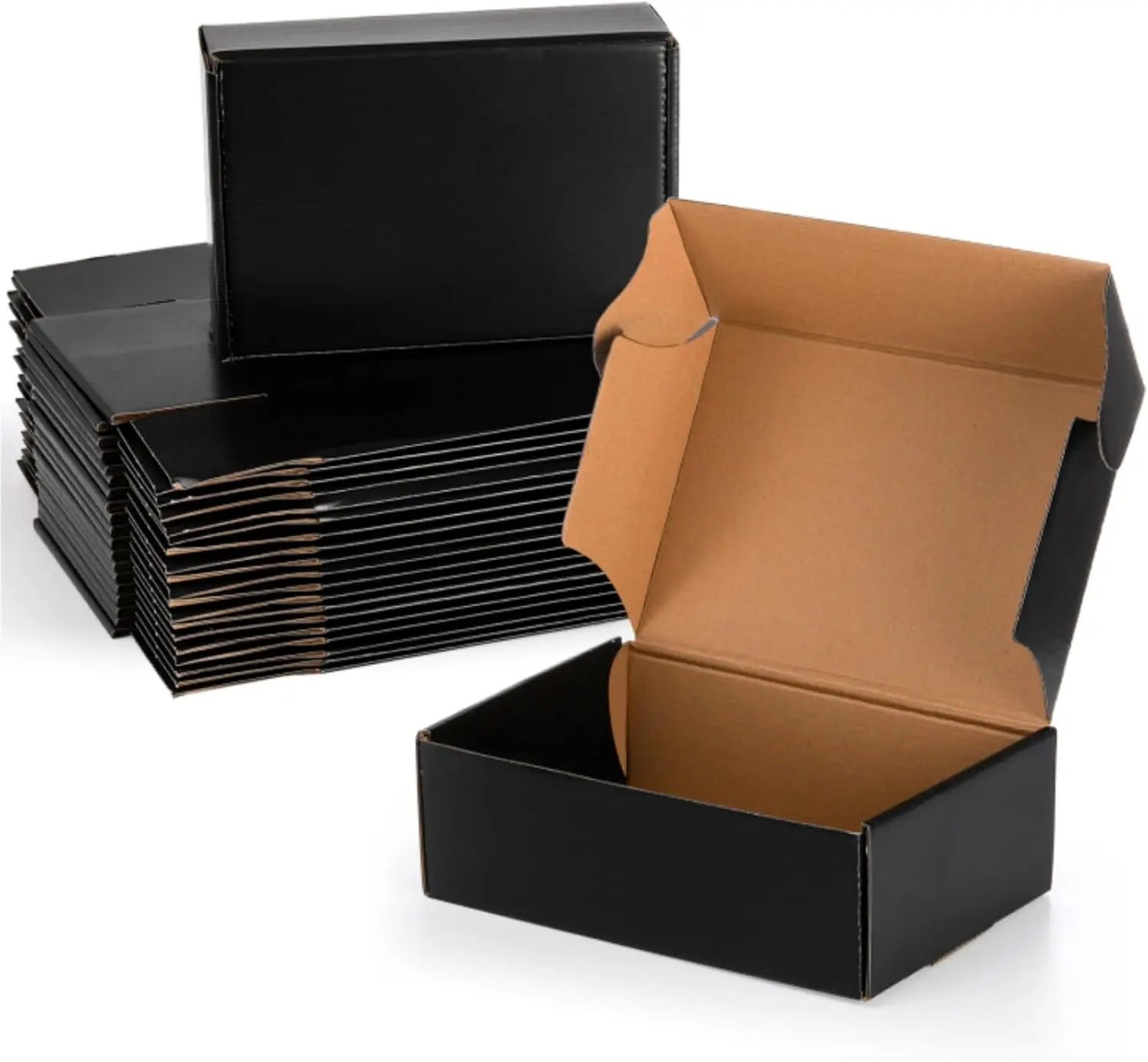 Paquete de 30 Cajas de Envío Pequeñas de 9x6x3 Pulgadas, Cartón Corrugado Negro para Envíos, Embalaje, Regalos y Negocios