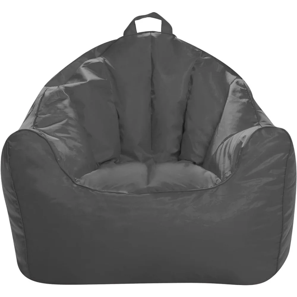 

Posh Creations Structured Comfy Seat for Playrooms and Bedrooms, Large Bean Bag Chair, Malibu Lounge, Charcoal Gray