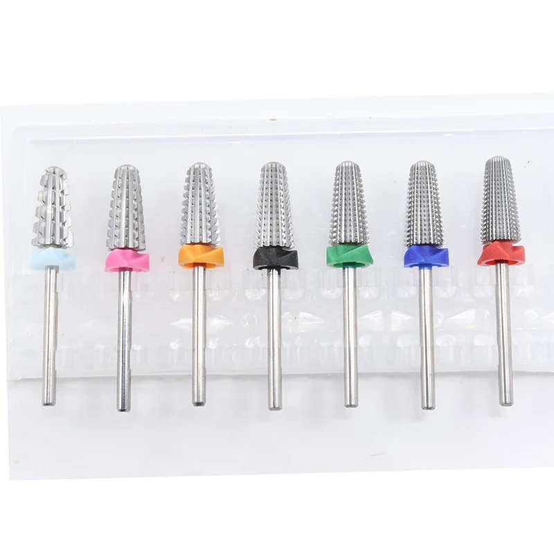 New! 5 in 1 Tapered Safety Carbide Nail Drill Bits With Cut Drills Carbide Milling Cutter Manicure Remove Gel Nails Accessories