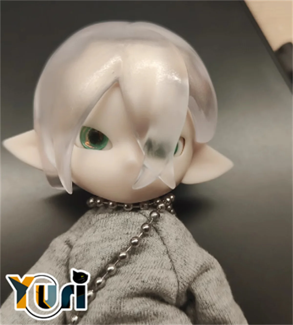Yuri Gioco 3 Parrucca per capelli lunghi OB11 BJD fatta a mano Trasparente Testa di calamari Shell Polpo Shell Modello Face Game Regalo Cosplay