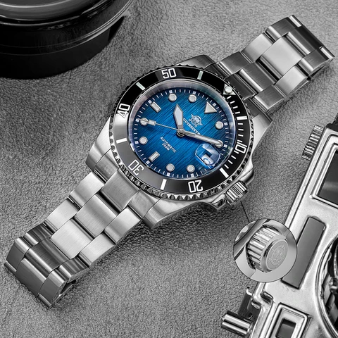 ADDIESDIVE AD2078 Relógio de Mergulho Automático Masculino NH35A Cristal de Safira 200M à Prova d'Água com Bezel de Cerâmica e Luminoso