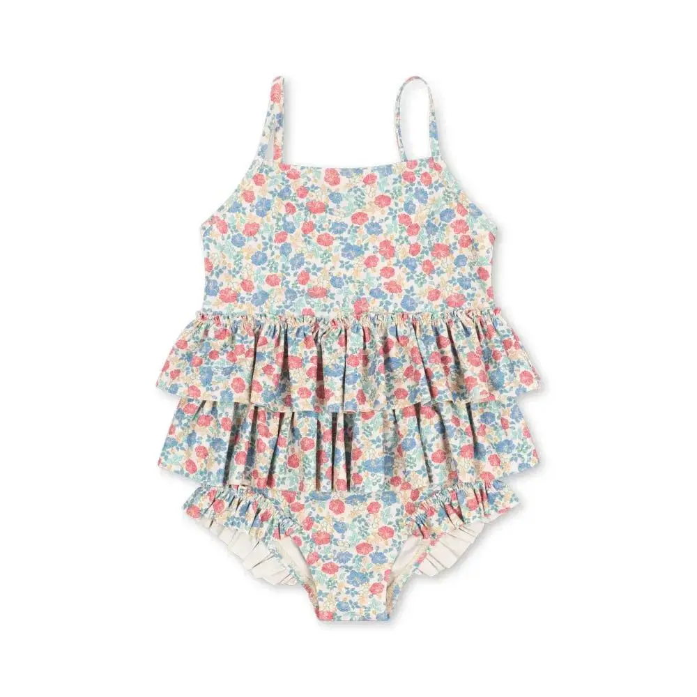 طفل الفتيات ملابس السباحة قطعة واحدة أطفال ملابس الشاطئ الفتيات الدانتيل ملابس الأطفال كشكش الأميرة البيكينيات مجموعات Monokini #5