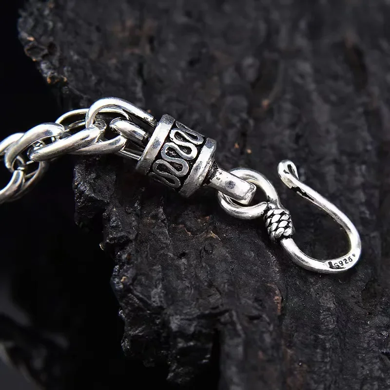 سلاسل فضة إسترليني عتيقة S925 للرجال ، قلادات بنطلون قوطية ، هيب هوب ، حفلة عيد ميلاد ، إكسسوارات مجوهرات ، شحن مجاني