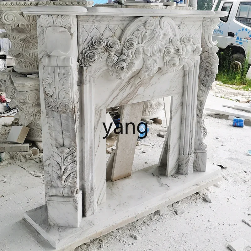 Lmm marble fireplace French natural stone fireplace European carved mantel