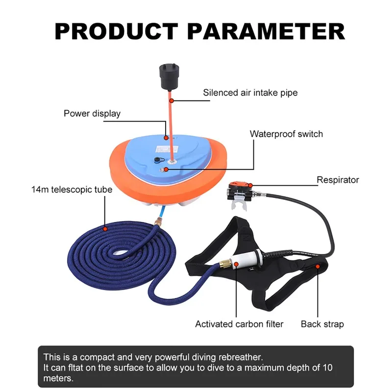 CE OEM Factory Manufacture Dive10M Z500 5Hours Small Outdoor Water Sport Equipment Underwater Mobile Diving Ventilator