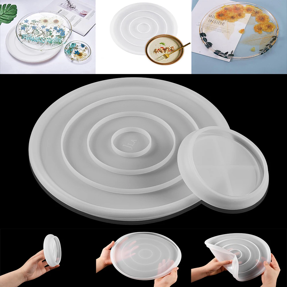 1pcs Round Shape Coaster Base Dish Tray Cup UV Silicone Epoxy Resin Molds For DIY Craft Home Decoration Jewelry Handmade Tools