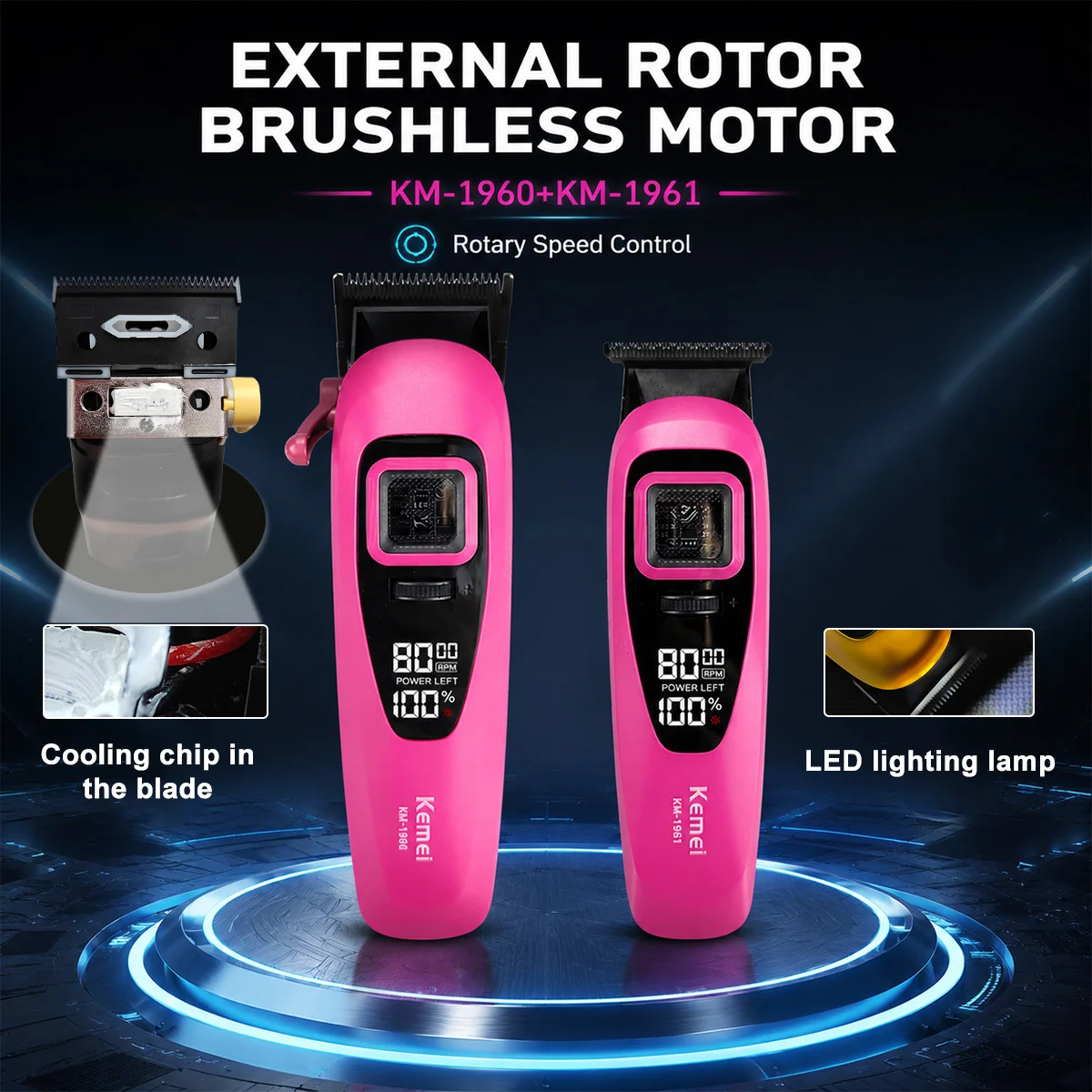 kemei-1960-プロフェッショナルバリカン-コードレス-8000rpm-外部ローター-ブラシレスモーター-dlc-ブレード-led-ディスプレイ-メンズヘアカットマシン