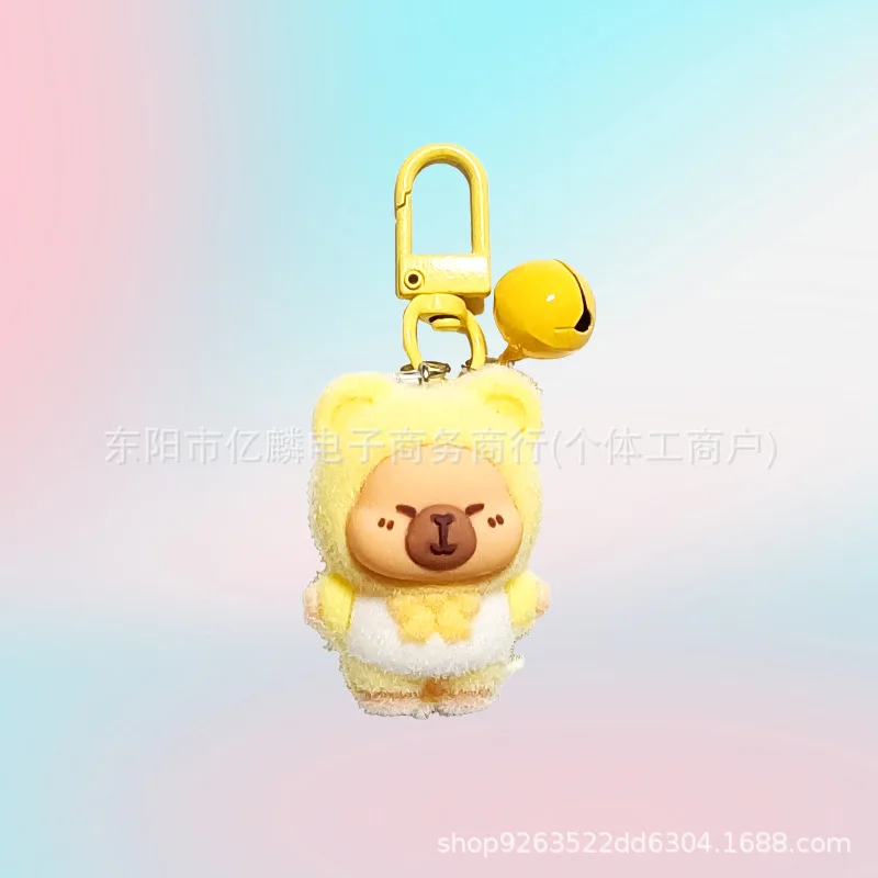 1PCSNew كابيبارا الكرتون لطيف الكرة المفاتيح قلادة الإبداعية العصرية لعبة دمية فتاة حقيبة ملحق المفاتيح