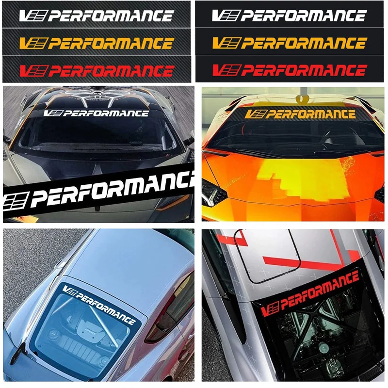 V Performance Car Front Windshield Sticker Styling Windscreen Decals Truck Vinyl Wraps Waterproof Decoration Auto Accessories