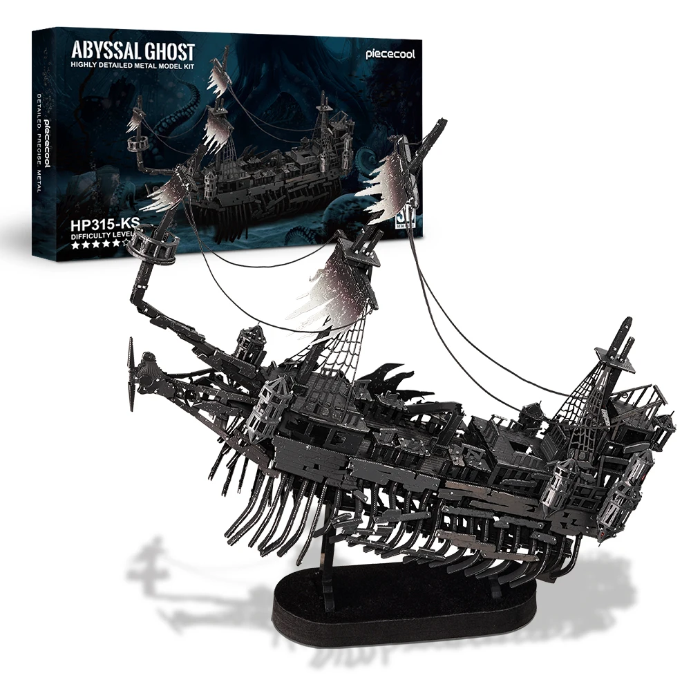 

Piececool Model Building Kits Abyssal Ghost Pirate Ship Gifts for Teen Jigsaw DIY Toys Brain Teaser Set Home Decoration