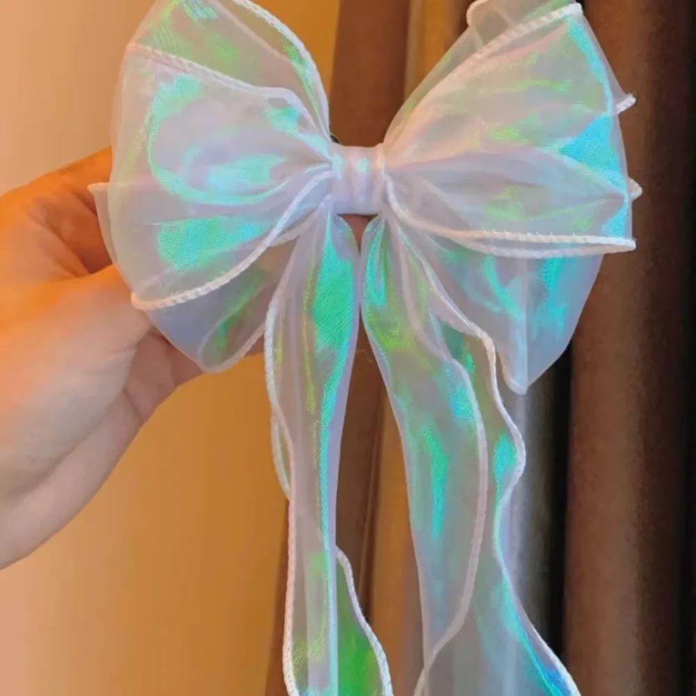 

10 Yards Fishtail Yarn Bead Ribbon 40MM DIY Craft Reflective Iridescent Wavy Edge Ribbon Gift Wrapping Bouquets