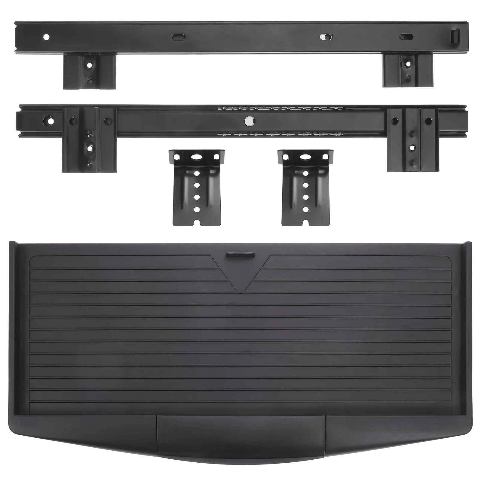 

Computer Keyboard Stand Small Tray Drawer Type Desk Organizer Ergonomic Design Space Saving Practical Lightweight Black Color