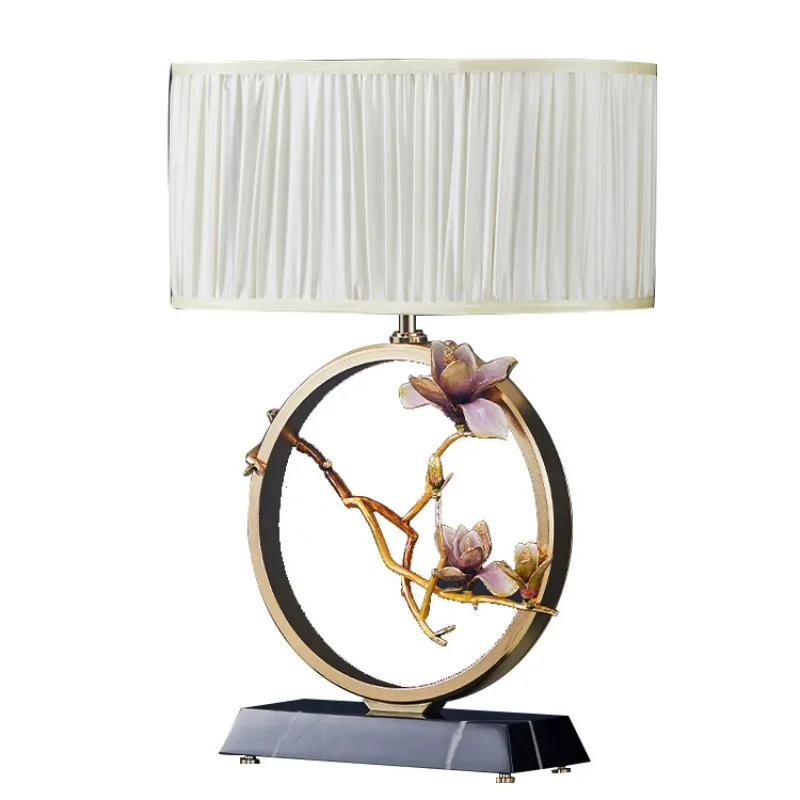 

Light luxury new Chinese enamel ornaments, living room bedroom desktop lamps, creative furnishings, national style home