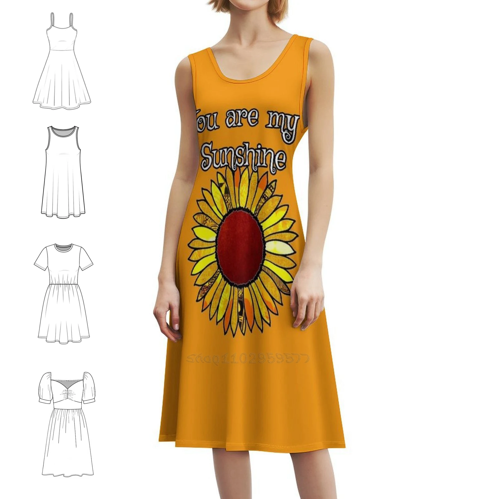 فستان You Are My Sunshine النسائي الهيب هوب ملابس الشارع الشهير مطبوع عليه رسومات جرافيك ملابس الحفلات والنوادي أنت بلدي أشعة الشمس الوحيدة فستاني #1