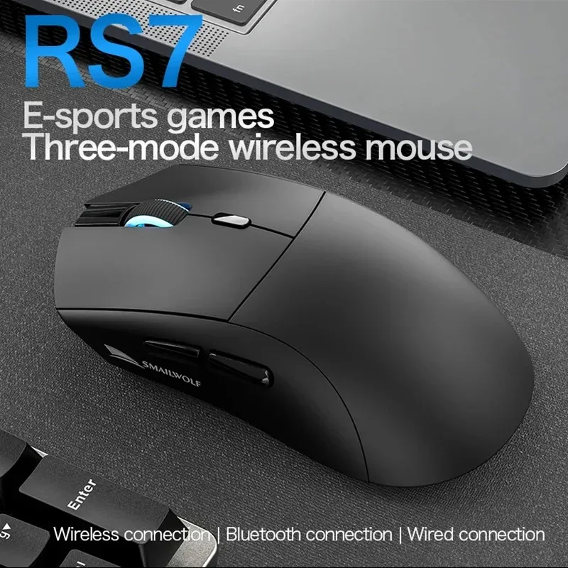 SMAILWOLF RS7 Wireless Mouse with PAW3311 Sensor, 500mAh Battery, USB-C Wired, Bluetooth 5.1, 2.4GHz and 1000Hz for PC Gaming image 6