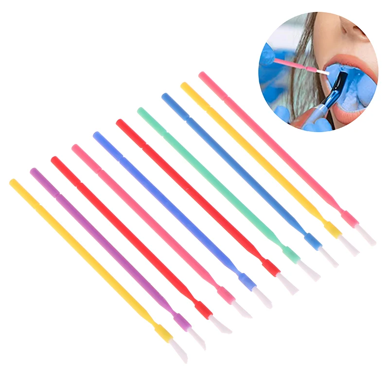 100pcs Dental Disposable Micro Brushes Applicators Extension Cleaning Bendable Odontologia Microblade Makeup Cleaner Tool