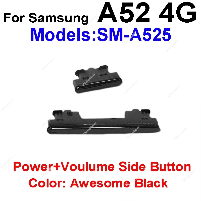 Power Volume Up Down Side Buttons Keys For Samsung Galaxy A52 4G 5G A52s A72 A525F A526B A725F