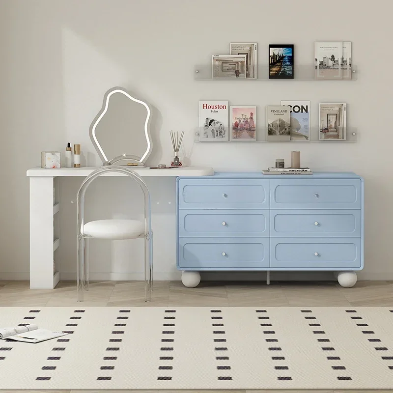 

Органайзер с ящиками, туалетный столик для хранения, синий скандинавский стол для макияжа, туалетный столик для спальни, шкаф для девочек, роскошная угловая мебель для парика