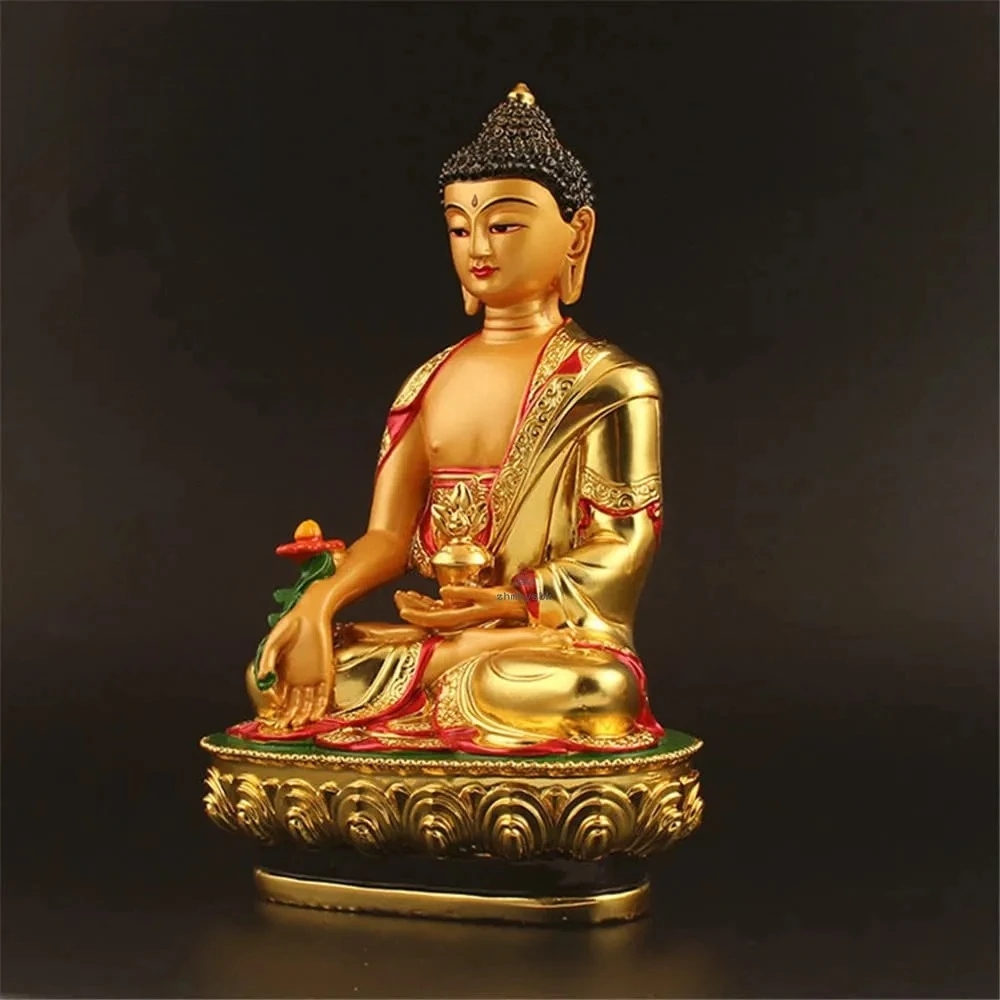 21cm Gold Plating Tibetan Medicine Buddha Statue Figurine Putting Decoration Home Decor Statues for Decoration