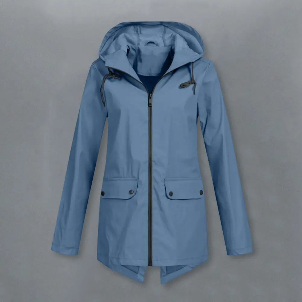 Coupe-vent d'escalade léger pour femme, manteau à capuche coupe-vent avec cordon de serrage de proximité pour l'automne