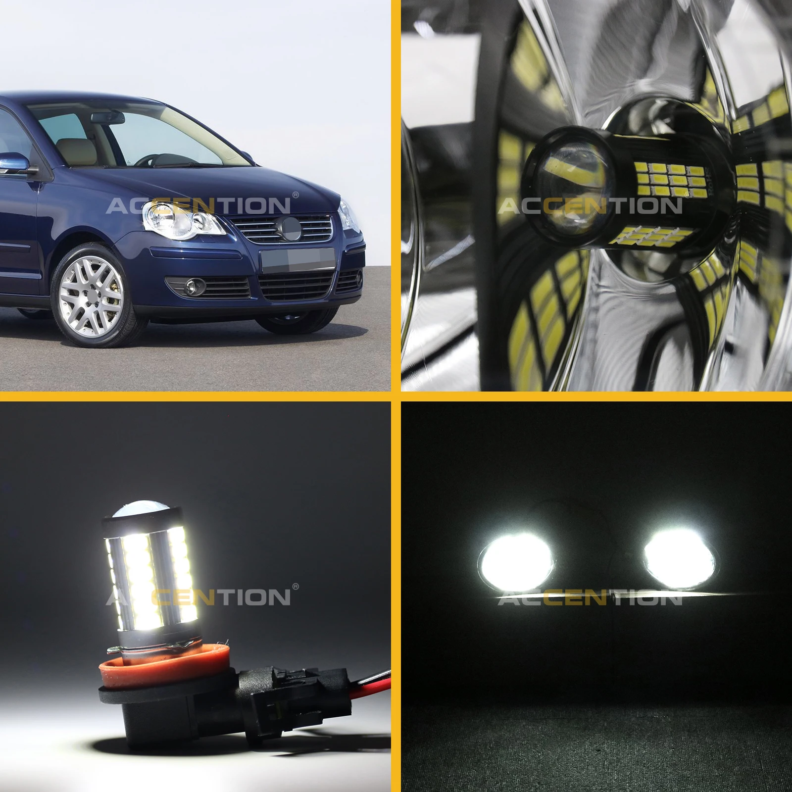 Białe światło LED do VW Polo GTI 9N3 MK4 Facelift 2005 2006 2007 2008 2009 2010 Przednie światło przeciwmgielne LED Światło przeciwmgielne Grill Wire — zdjęcie 7