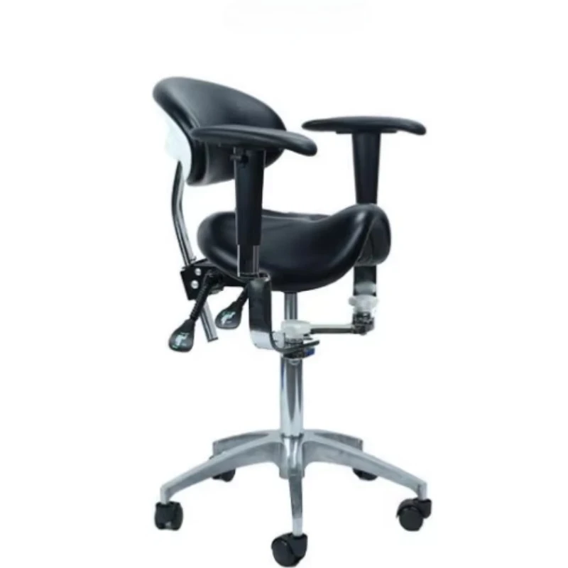 

Professional Ergonomic Dental Saddle Chair with Adjustable Height and Armrests for Dentists and Dental Office Stools