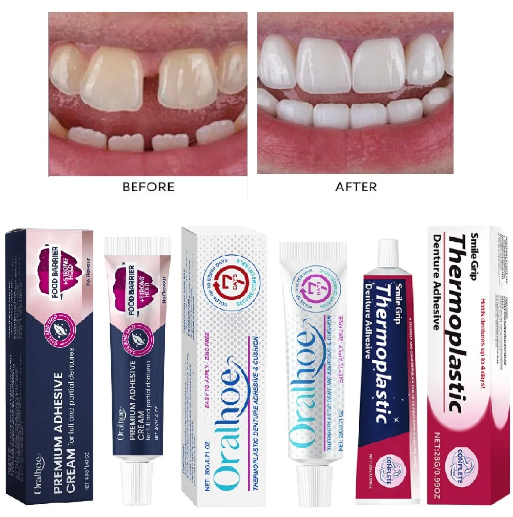 

Новый термопластичный клей для зубных протезов: Долговечное средство для ухода за протезами, повышающее комфорт и улучшающее фиксацию.