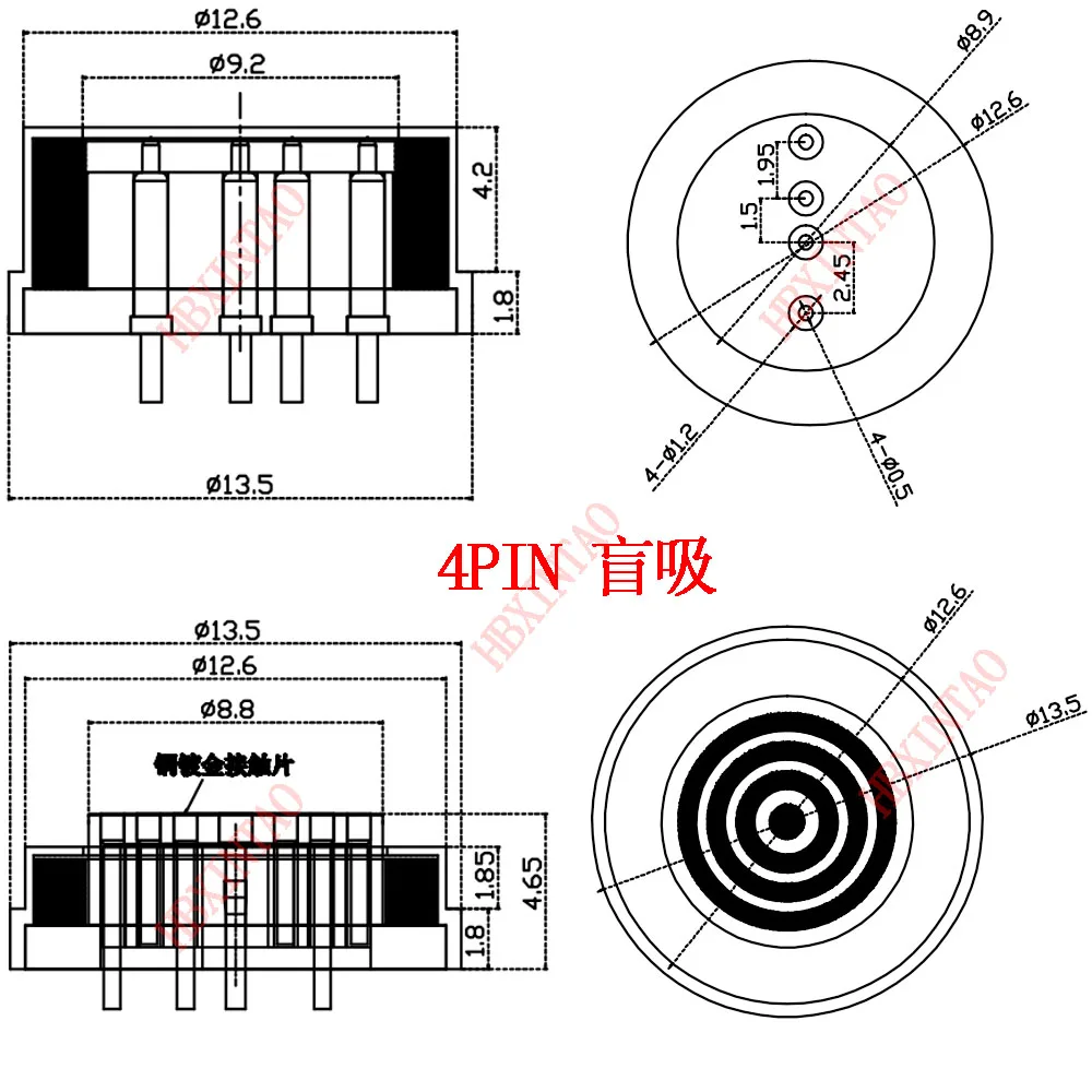 3-Pin 4-Pin Wasserdichter Magnetischer Pogo-Pin-Steckverbinder Federbelasteter Stecker Buchse 360° ° Blind-Saugfunktion DC-Signalübertragung Aufladen – Detail 14