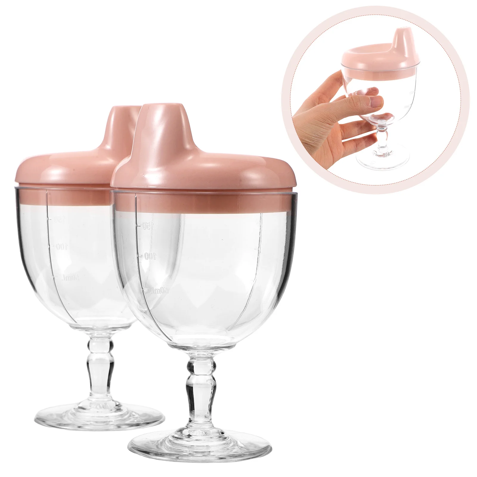 

2pcs Toddler Sippy Clear Plastic Drinking Cup For Kids High Transparency Baby Training Cup Spill Proof Milk Juice Beverage