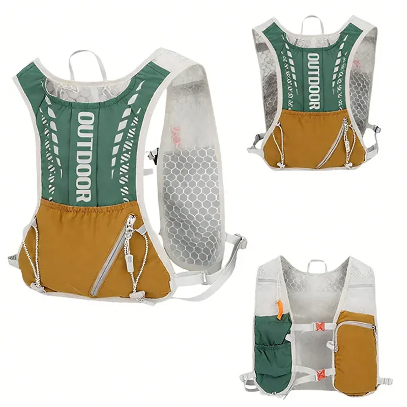 Chaleco reflectante de hidratación para correr, mochila de ciclismo para deportes al aire libre, escalada, senderismo, bicicleta de carretera MTB, bolsa de chaleco ajustable