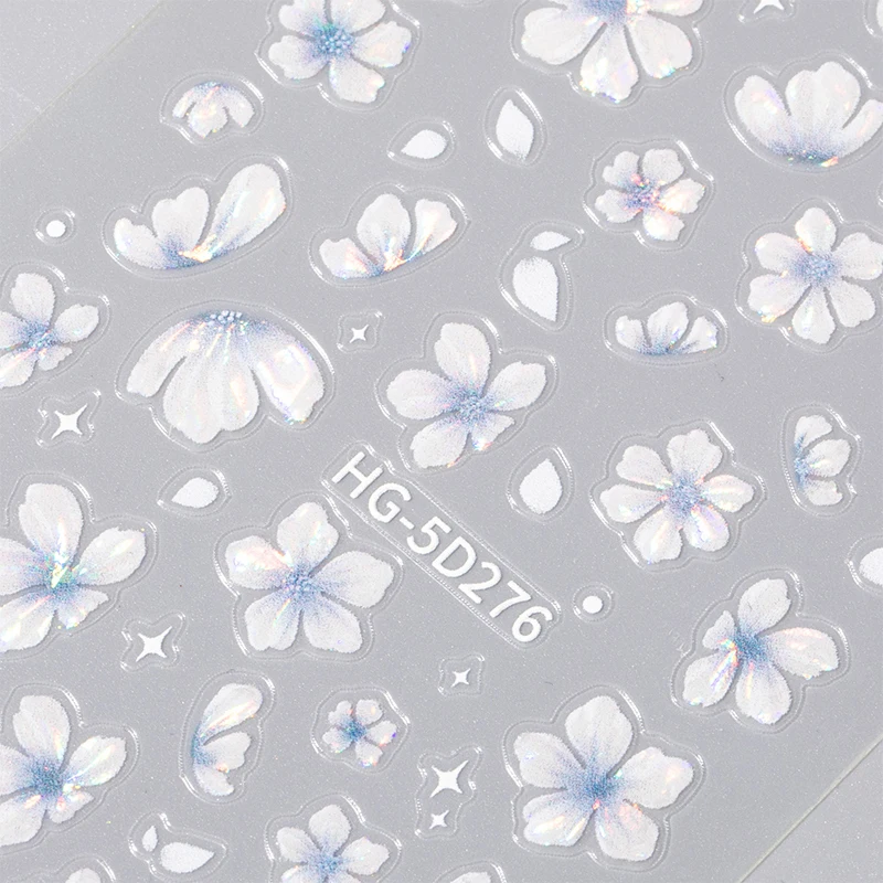 Fashion Sweet Flower Nail Sticker Creative Embossed Three-dimensional Flower Nail Sticker Exquisite Decoration Nail Stickers