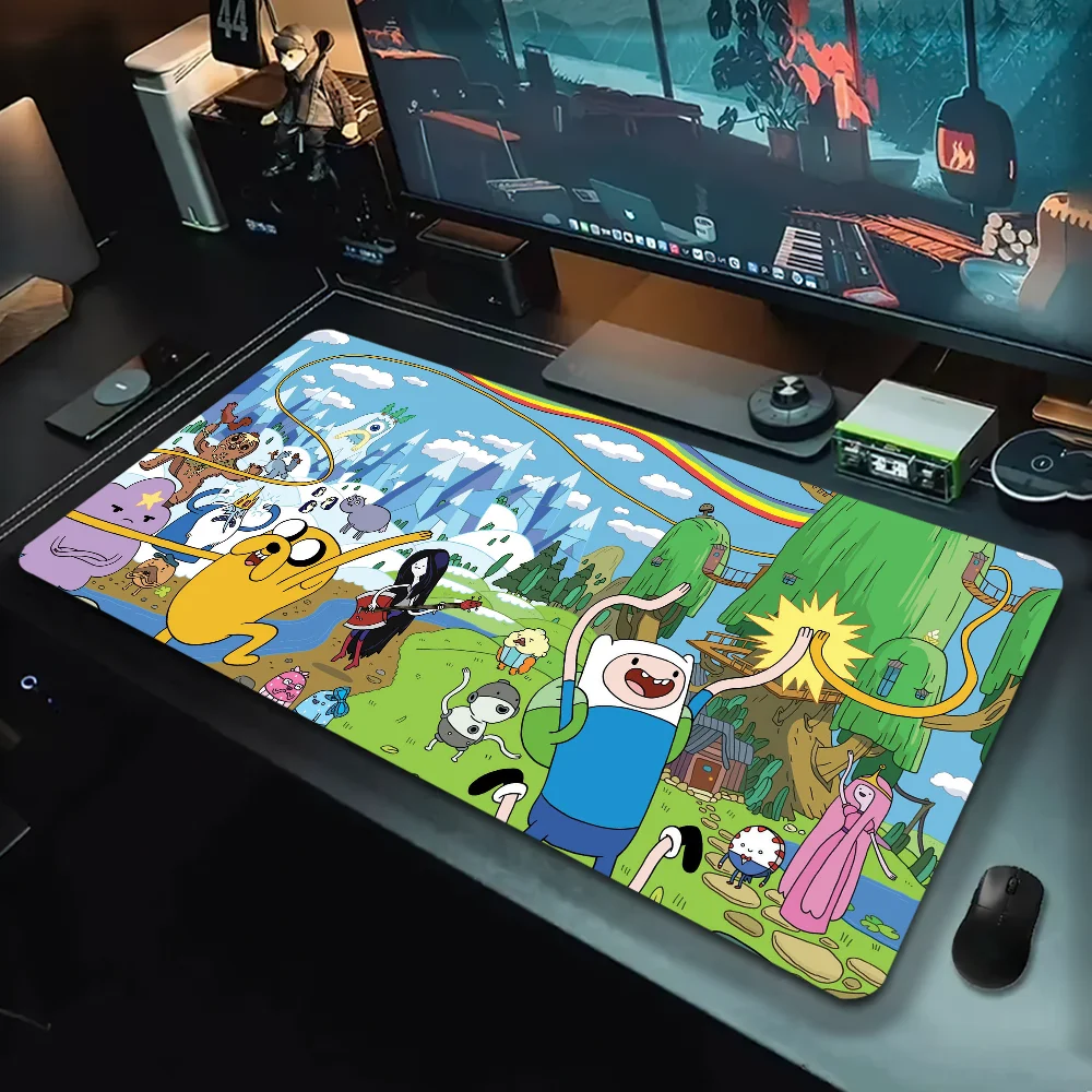 

A-Adventures Cartoon T-Time Mousepad Keyboard Mat Pads Gaming Desk Protector Laptops Large Cartoon Deskmat Mats Cute
