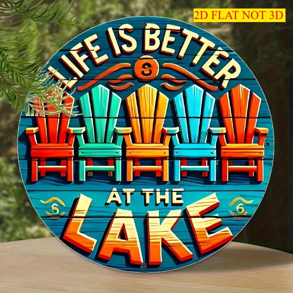 CIFBUY Vintage Aluminum Wall Art 8 Inch Waterproof Metal Sign For Home Cabin BBQ Decor