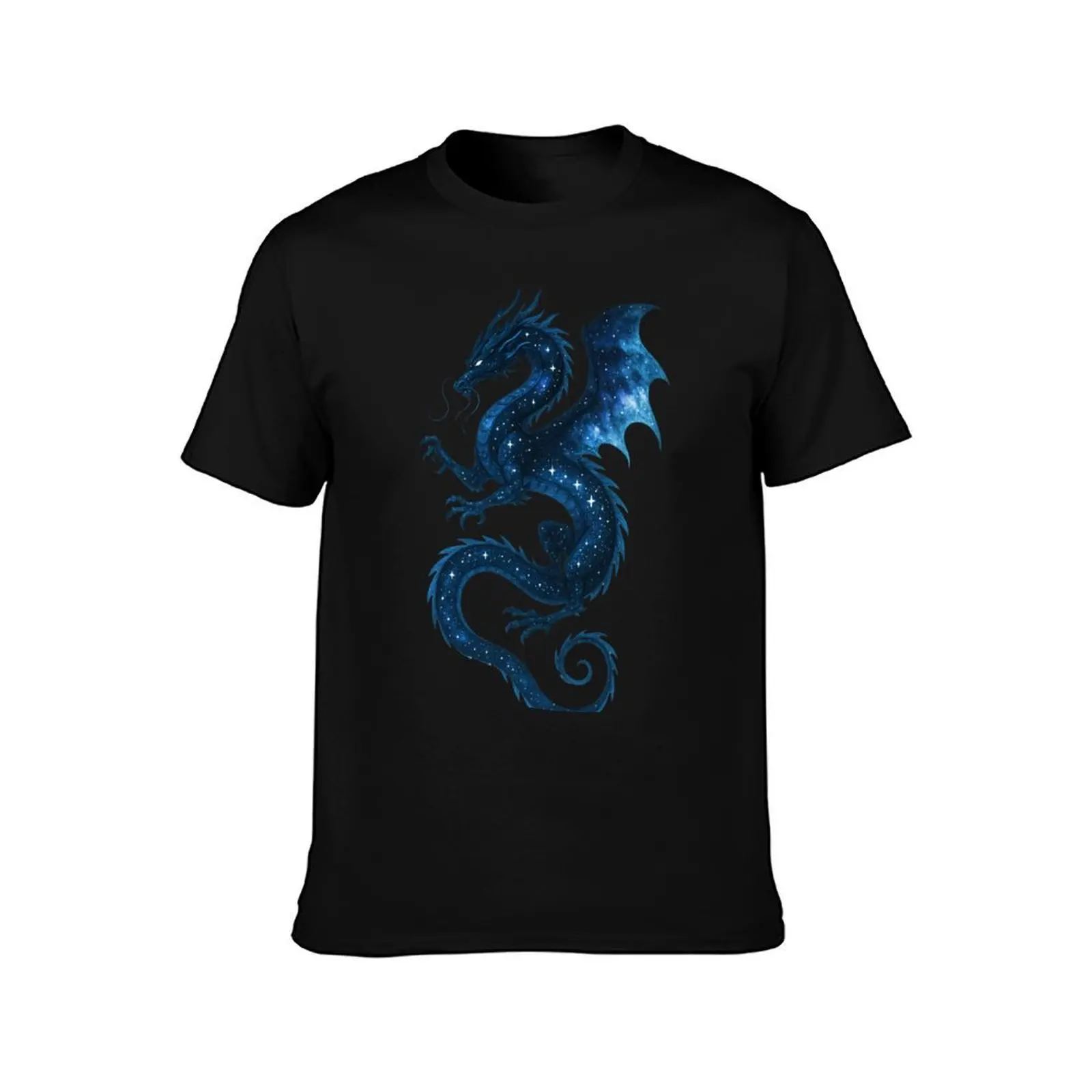 Celestial Dragon – Starry Cosmic Beast Illustration T-Shirt, Summer Casual Cotton Tee, Oversized Streetwear Tops, 100% Cotton
