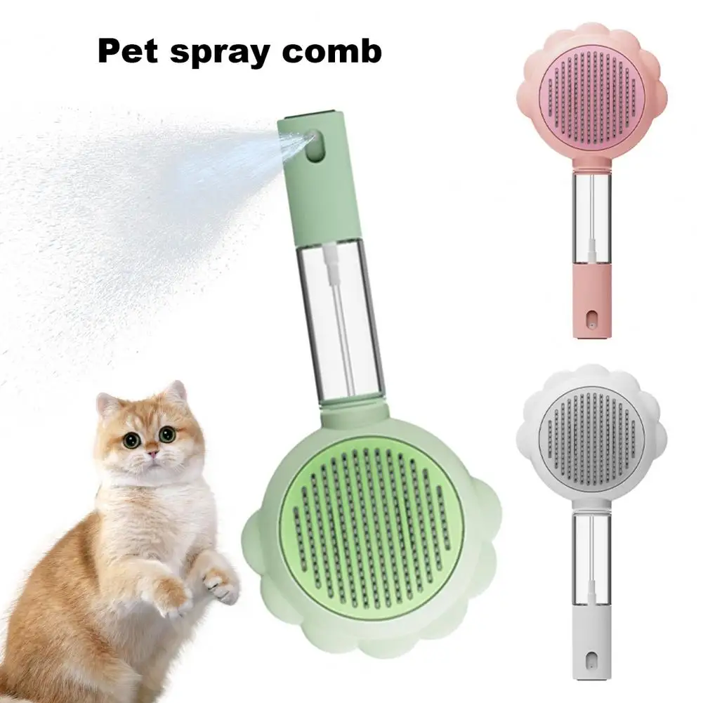 Pet Dog Hair Brush Cat Comb，Water Spray Hair Removal Brush，Cats Dogs 3-in-1 Cleaning Massaging Brush，Cat Grooming Accessories