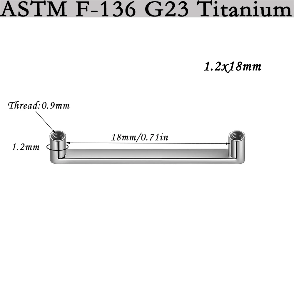 G23 Titanium Surface Piercing Double Threaded Dermal Anchor