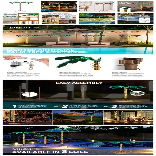 4ft 189 enciende la decoración de las luces del árbol del jardín de las luces del árbol del coco de 31V 6W